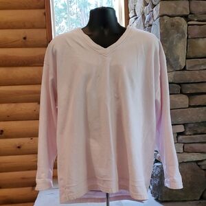 Pink V-Neck Long Sleeve top